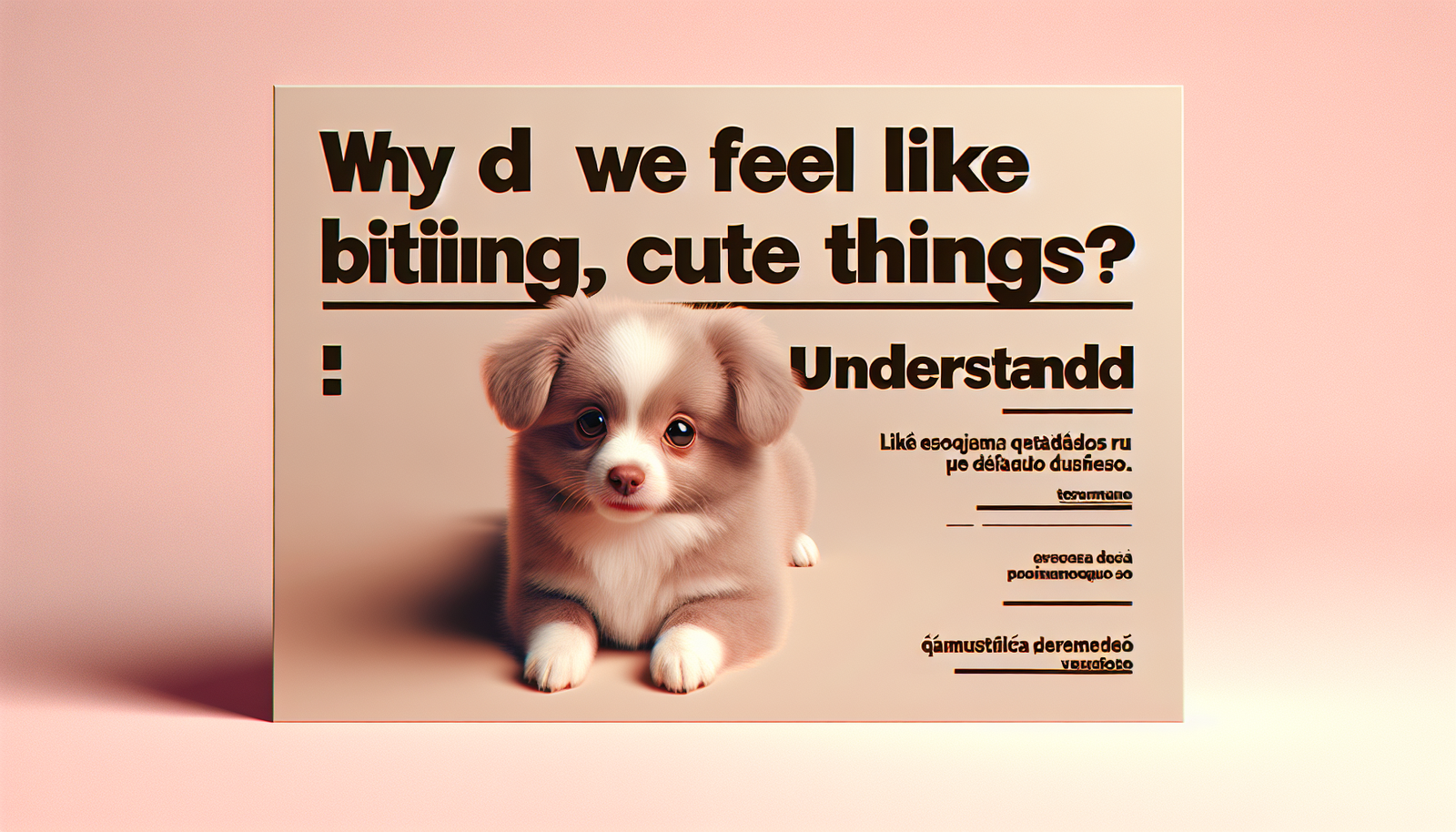 Por que sentimos vontade de morder coisas fofas? Entenda!